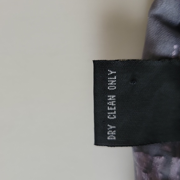 New York & Co Sheer Silk Blend Button-Up Blouse Long Sleeves Purple Gray Large - Picture 12 of 16